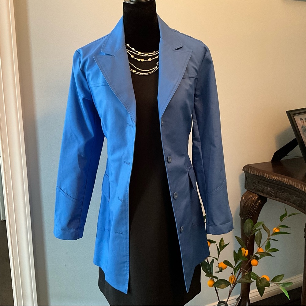 Sz 6-8 NWOT Bright Blue Trench Coat Size 6-8 Style & Co. from Macy’s Cobalt - Picture 3 of 5
